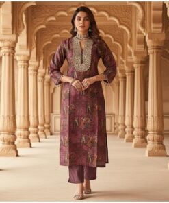 Aura Vouge Partywear Suit – Orchid & Mehndi Green